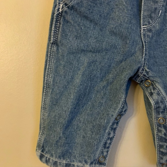 Carhartt Bib Overalls 9 Months Jean Kids Infant Denim Floral Workwear Girls - Picture 3 of 6